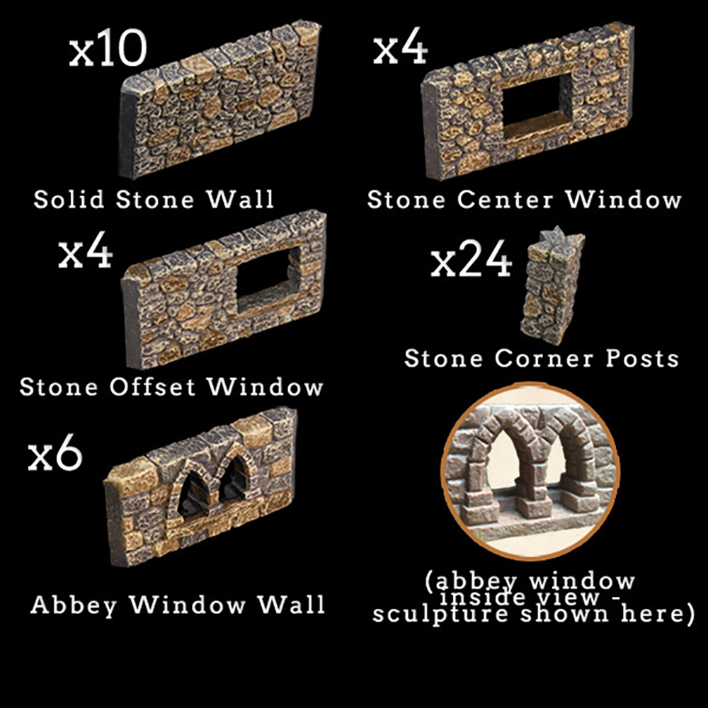 Dwarven Forge Dwarvenite Cities Stone Wall & Post Add-On SWP