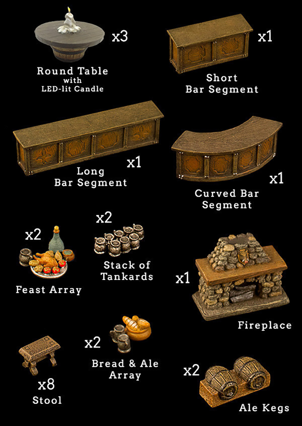 Dwarven Forge Dwarvenite Cities Tavern Accessories Pack TA