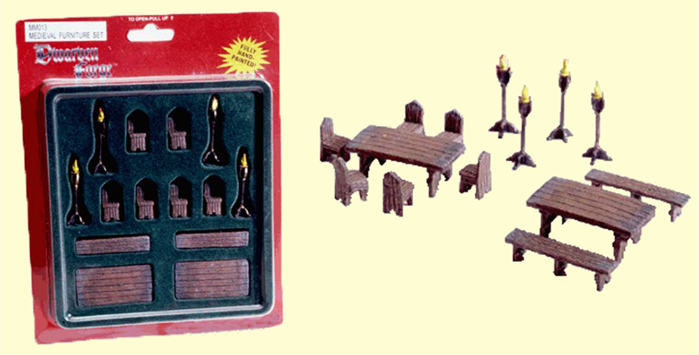 Dwarven Forge MM013 Medieval Furniture Set